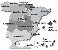 Mapa de las comunidades autónomas de España